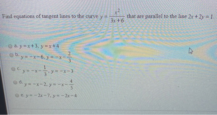 Solved Find Equations Of Tangent Lines To The Curve Y Chegg