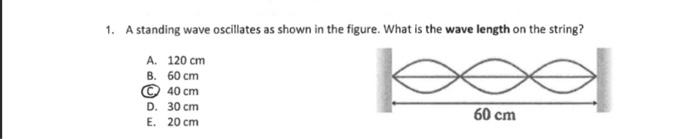 Solved 1 A Standing Wave Oscillates As Shown In The Figure Chegg