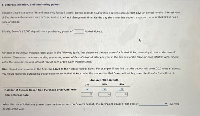 Solved Interest Inflation And Purchasing Power Suppose Chegg