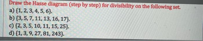Solved Draw The Hasse Diagram Step By Step For Chegg