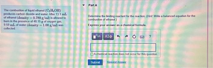 Solved The Combustion Of Liquid Ethanol C H Oh Produces Chegg