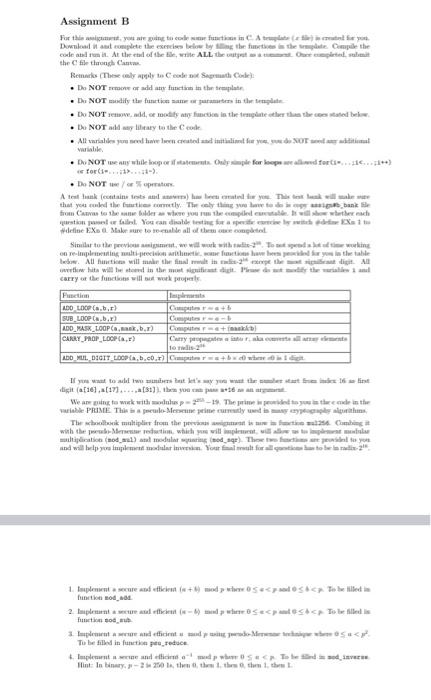 Solved Montgomery Multiplication Write A Sagemath Code Chegg