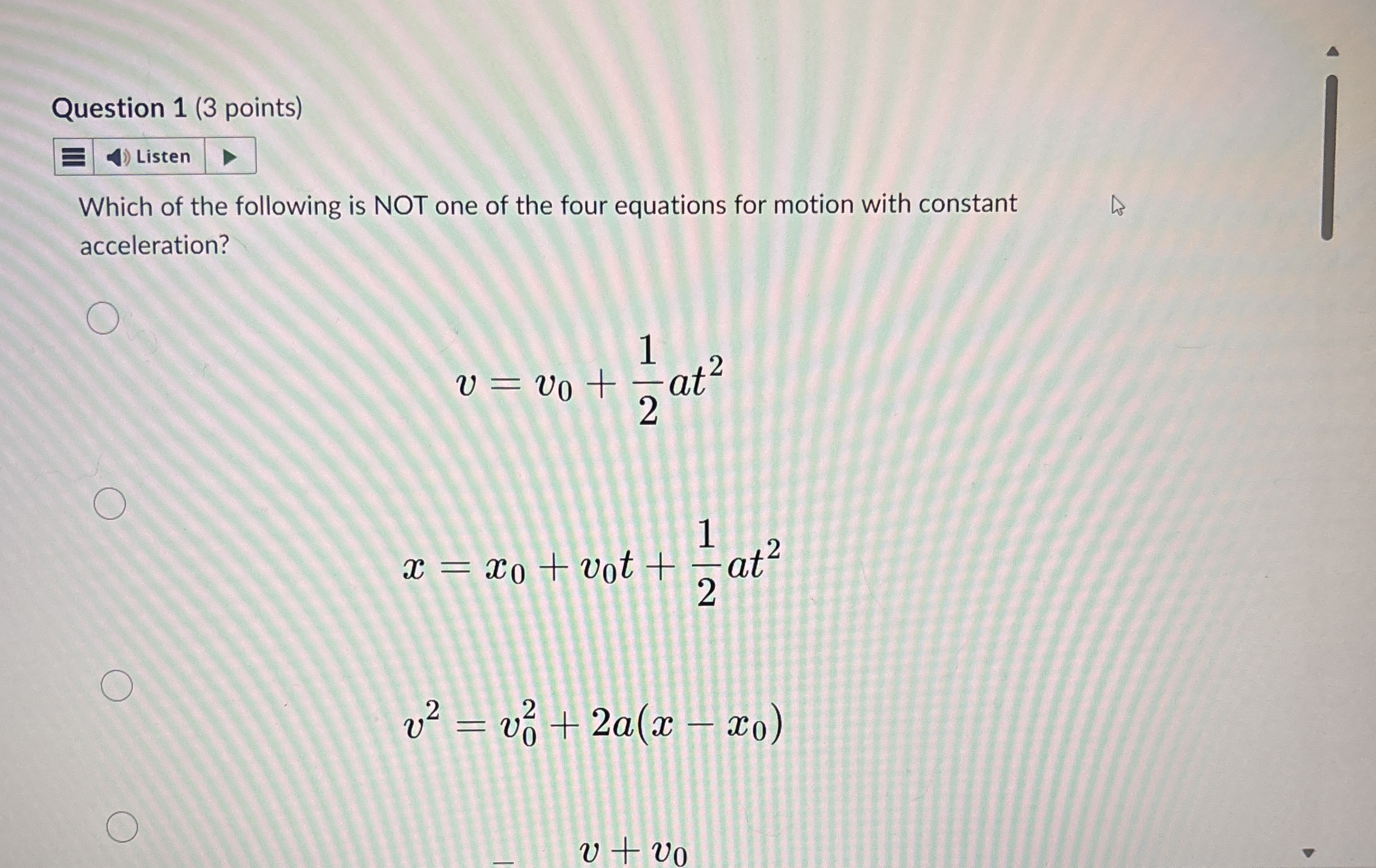 Solved Question Points Listenwhich Of The Following Is Chegg