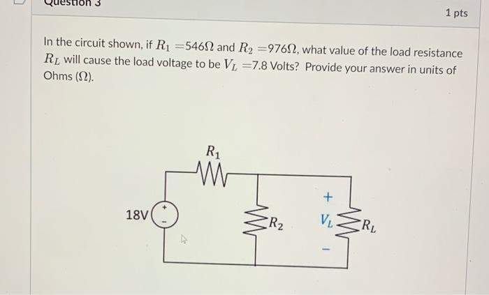 Solved 0 1 Pts In The Circuit Shown If R1 5461 And R2 Chegg