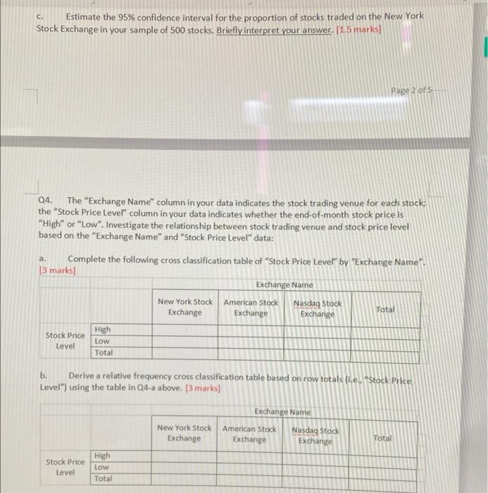 Solved Analysing Us Stocks Data From Nyse Amex And Nasdaq Chegg