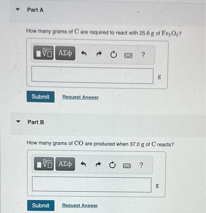 Solved How Many Grams Of C Are Required To React With 25 6 G Chegg