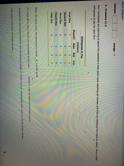 Solved Back To Assignment Attempts Average Problems Chegg