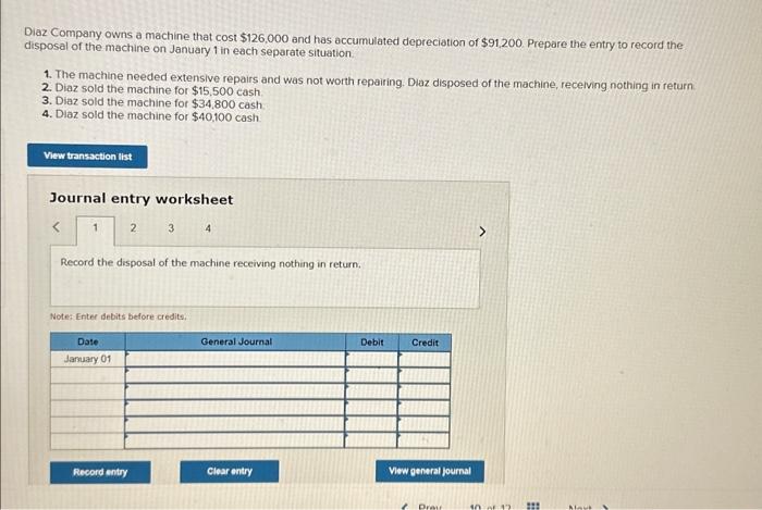 Solved Diaz Company Owns A Machine That Cost And Chegg