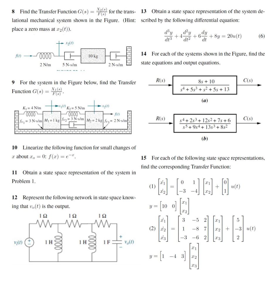 Solved Find The Transfer Function G S X S F S For The Chegg