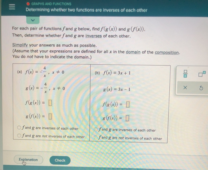 Solved GRAPHS AND FUNCTIONS Determining Whether Two Chegg