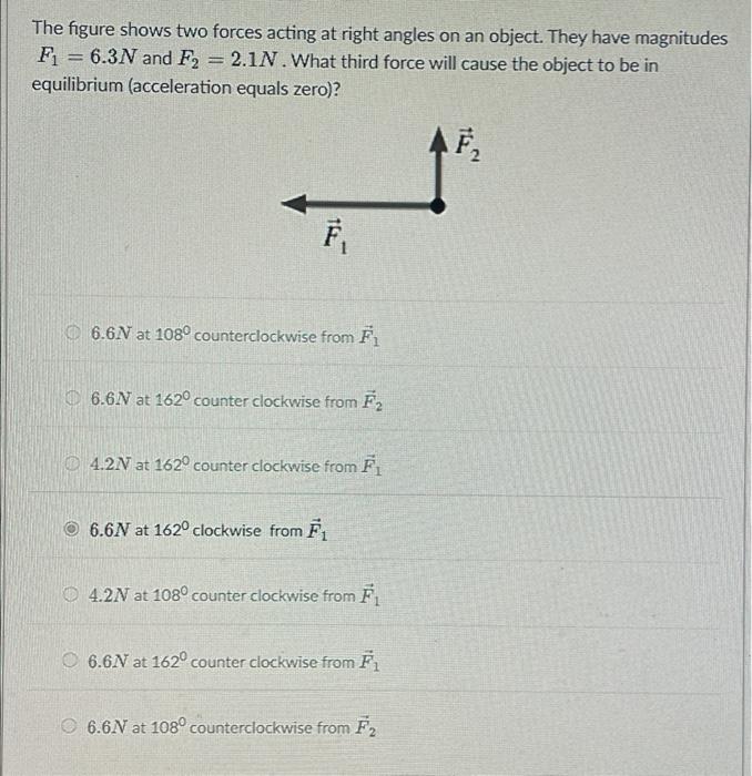 Solved The Figure Shows Two Forces Acting At Right Angles On Chegg