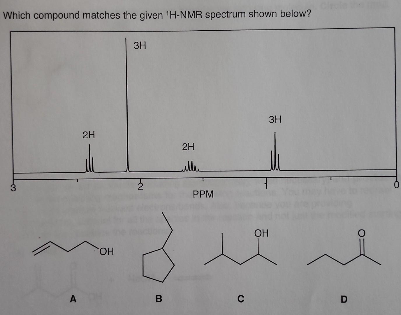 Solved Which Compound Matches The Given Hnmr Spectrum Chegg