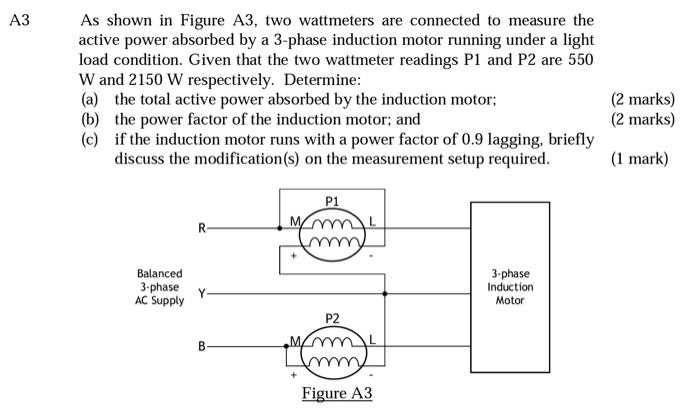 Solved A As Shown In Figure A Two Wattmeters Are Chegg