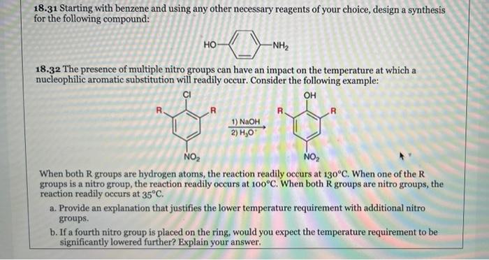 Solved 18 31 Starting With Benzene And Using Any Other N