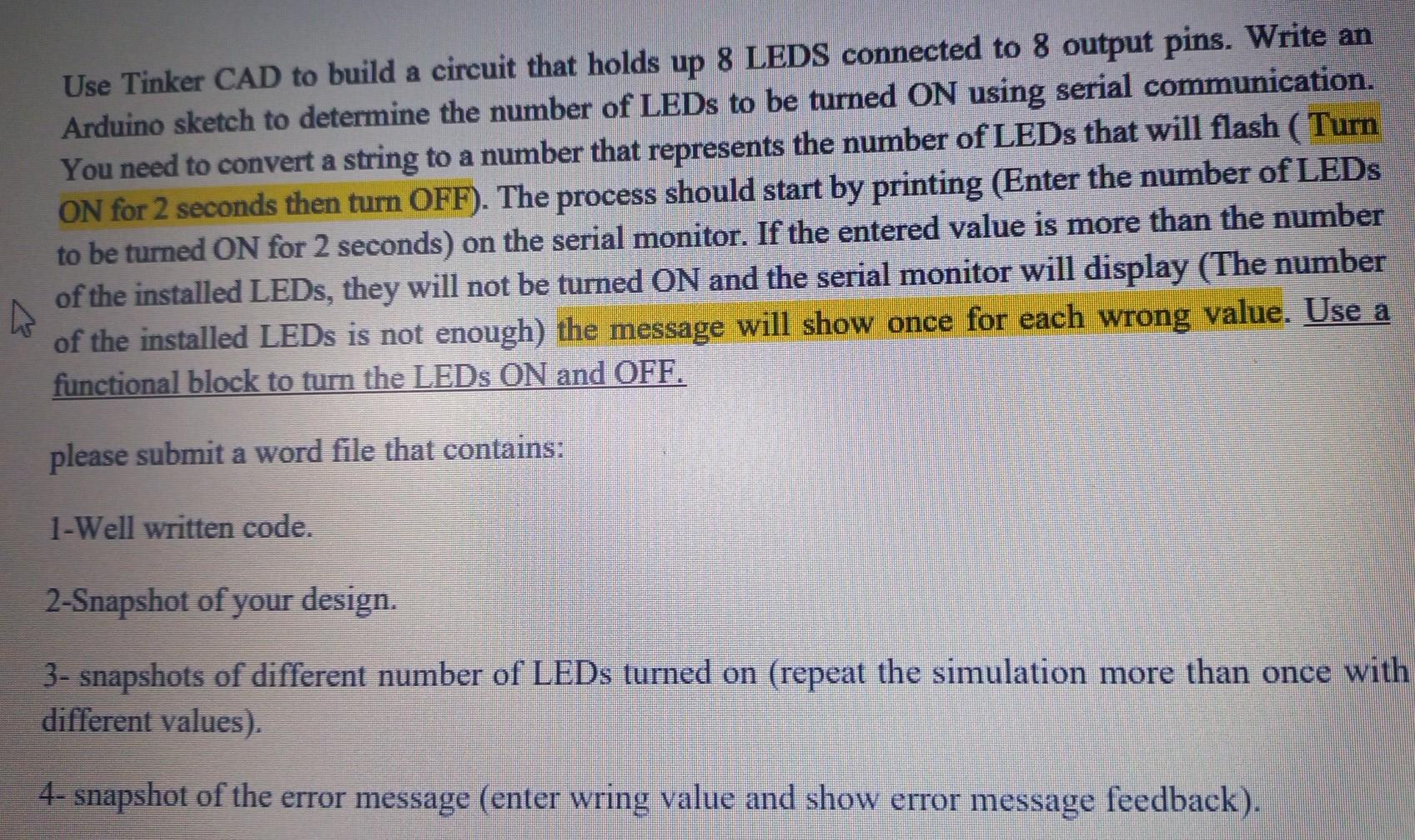 Solved Use Tinker CAD To Build A Circuit That Holds Up 8 Chegg