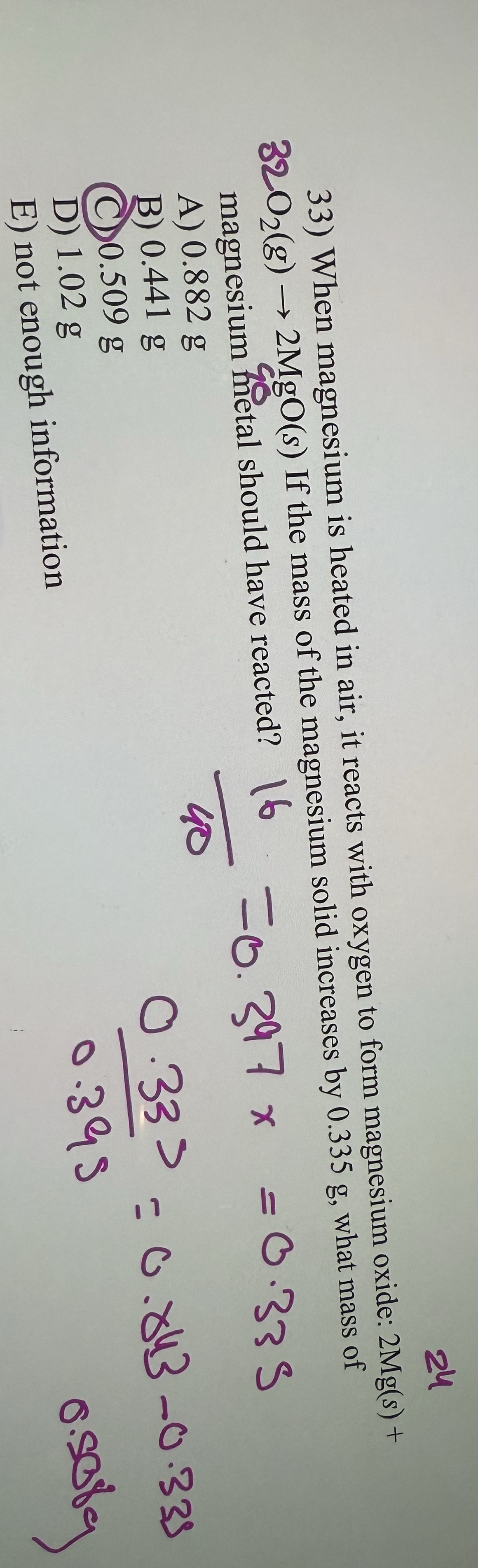 Solved When Magnesium Is Heated In Air It Reacts With Chegg