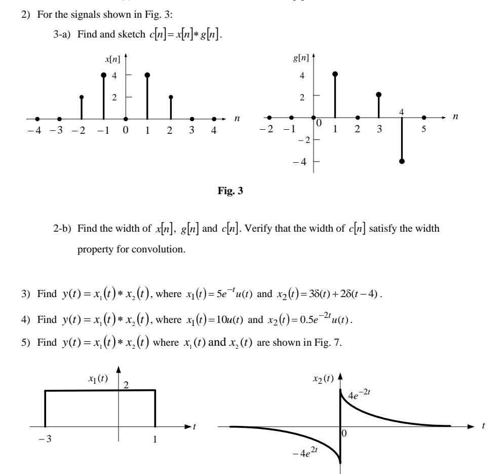 Solved 2 For The Signals Shown In Fig 3 3 A Find And Chegg