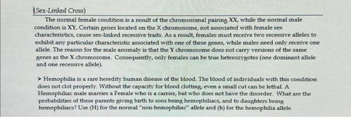 Solved Sex Linked Practice Problems 1 In Humans Chegg