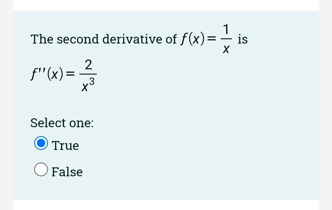 Solved The Second Derivative Of F X X Is F X X Select Chegg