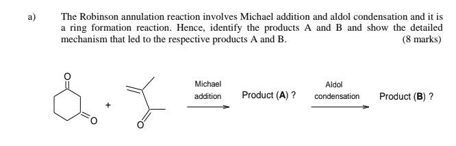 Solved The Robinson Annulation Reaction Involves Michael Chegg