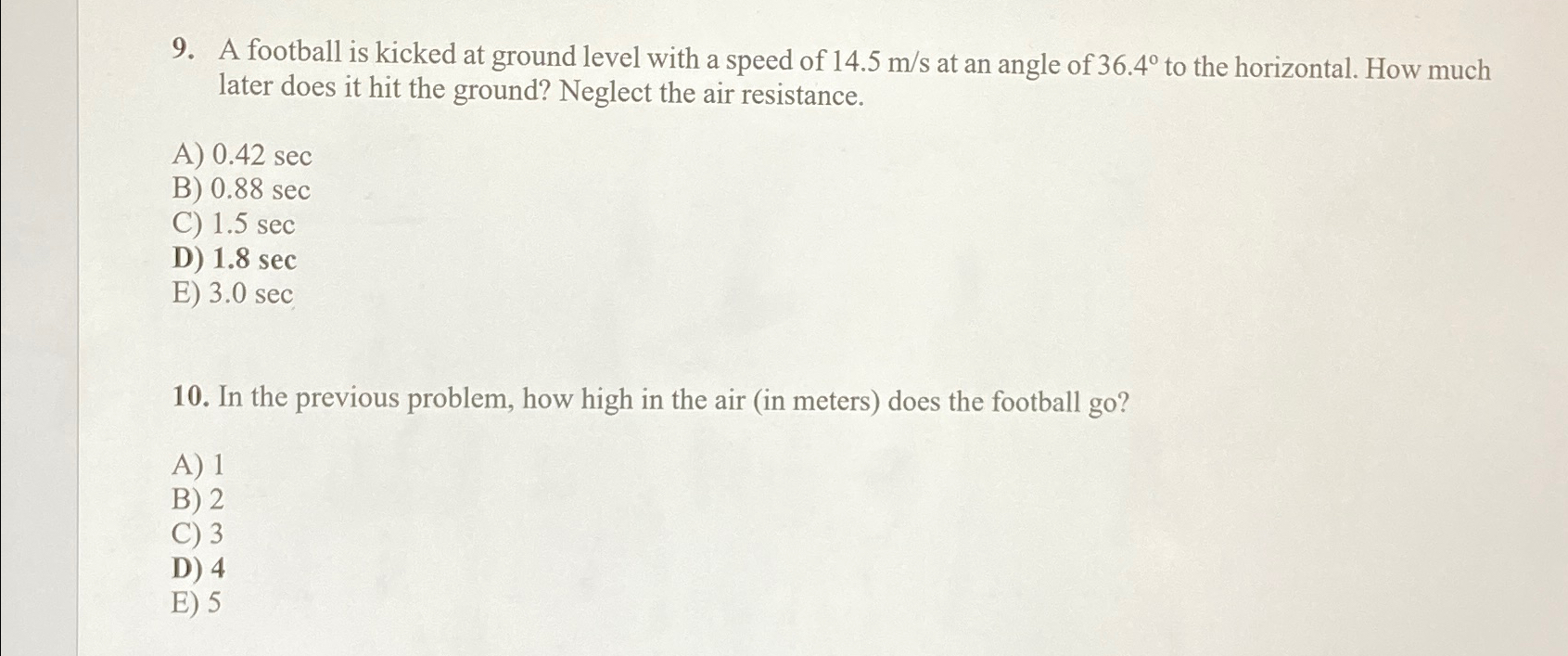 Solved A Football Is Kicked At Ground Level With A Speed Of Chegg