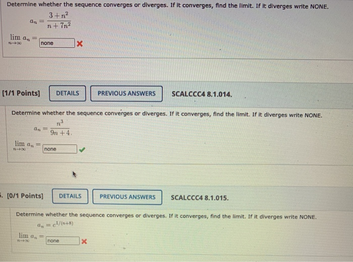 Solved Determine Whether The Sequence Converges Or Diverges Chegg