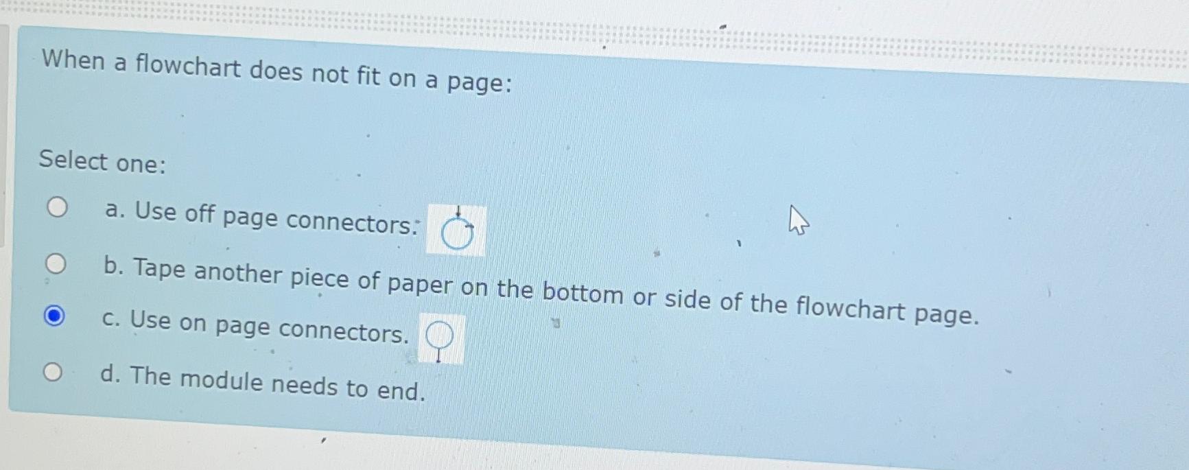 Solved When A Flowchart Does Not Fit On A Page Select One A Chegg