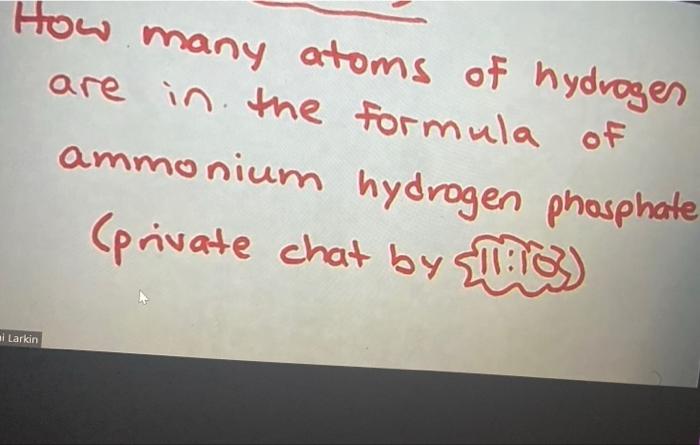 Solved How Many Atoms Of Hydrogen Are In The Formula Of Chegg