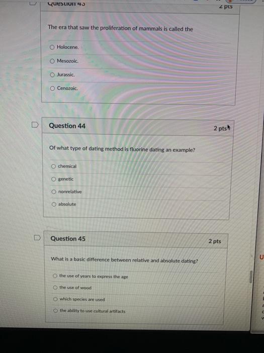 Solved Question Pts The Era That Saw The Proliferation Chegg