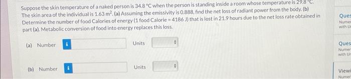 Solved Suppose The Skin Temperature Of A Naked Person Is Chegg