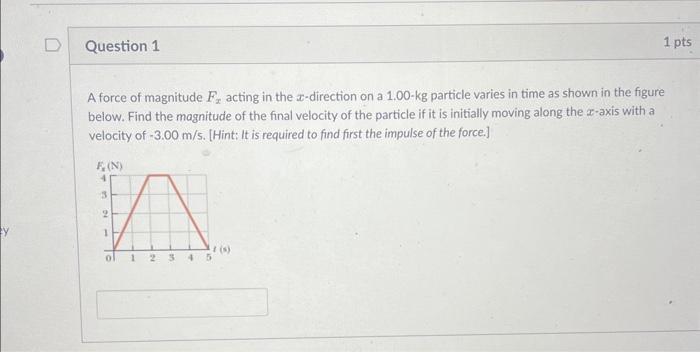 Solved A Force Of Magnitude Fx Acting In The X Direction On Chegg