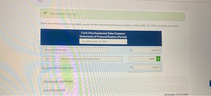 Solved Caria Vista Equipment Sales Company Which Sells Only Chegg