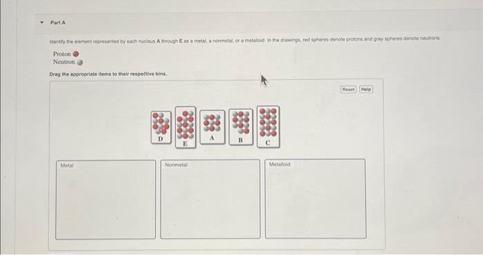 Solved Part A Identify The Element Represented By Each Chegg