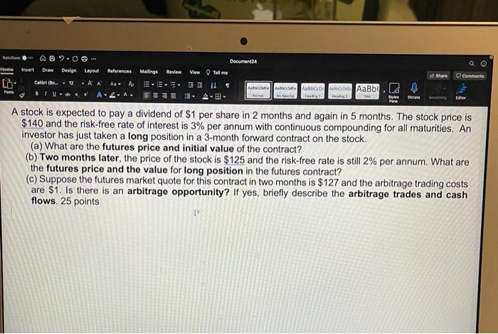 Solved Document Home Insert Draw Design Layout Chegg