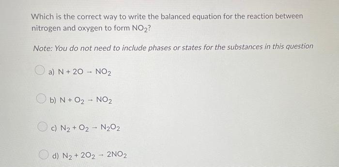 Solved Which Is The Correct Way To Write The Balanced Chegg