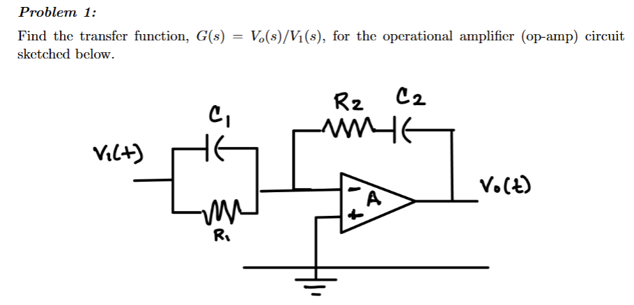 Problem Find The Transfer Function G S Vosv S Chegg