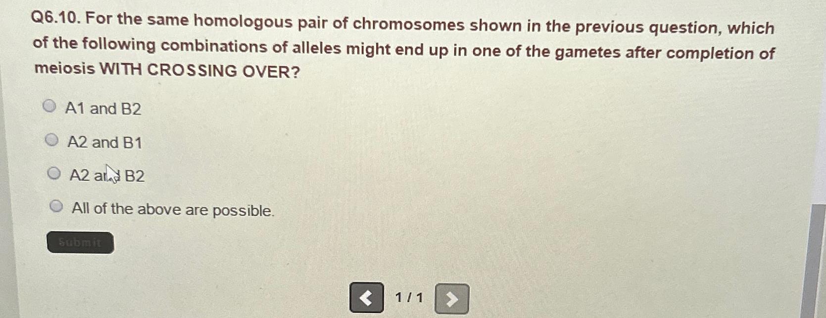 Solved Q6 10 For The Same Homologous Pair Of Chromosomes Chegg