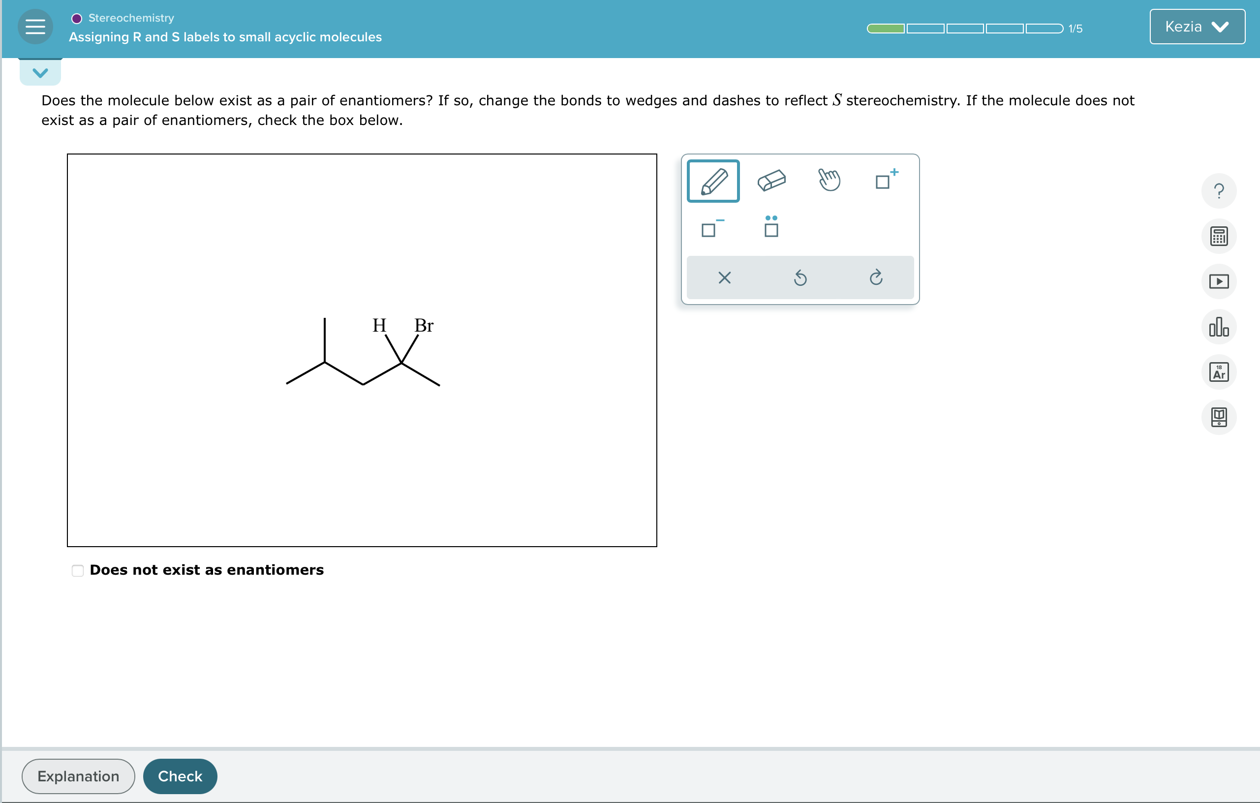 Solved Does The Molecule Below Exist As A Pair Of Chegg