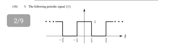 Solved The Following Periodic Signal F T Has Complex Chegg