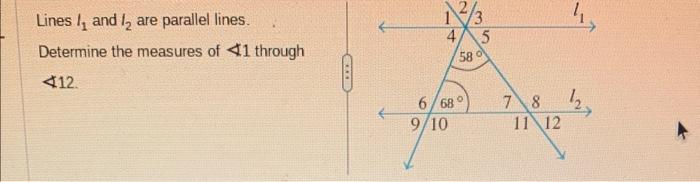 Solved Lines I And I Are Parallel Lines Determine The Chegg