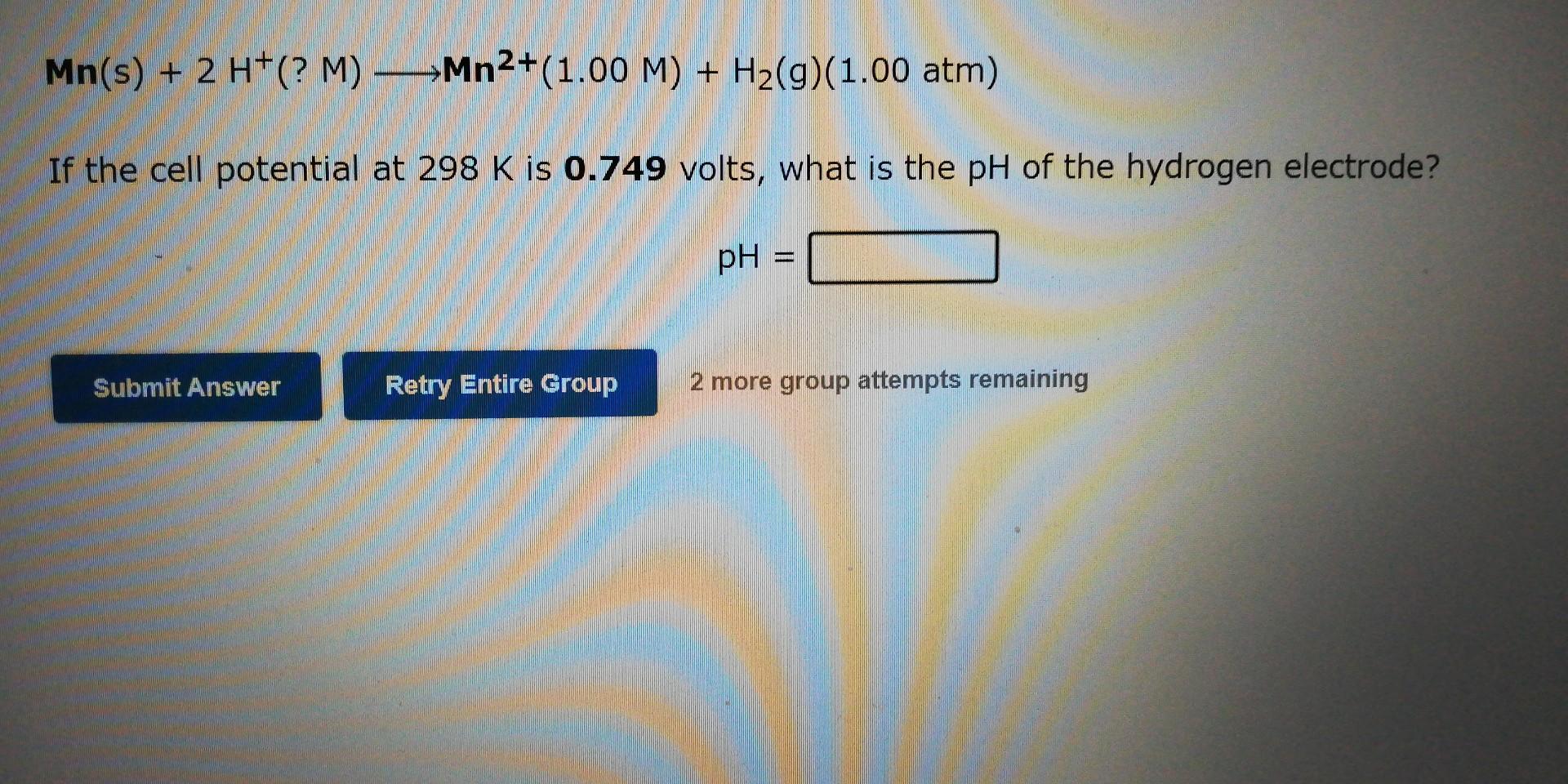 Solved Consider The Following Cell Reaction Chegg