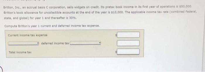 Solved Britton Inc An Accrual Basis C Corporation Sells Chegg