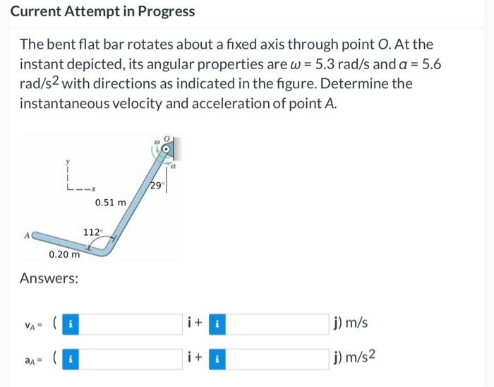 Solved The Bent Flat Bar Rotates About A Fixed Axis Through Chegg