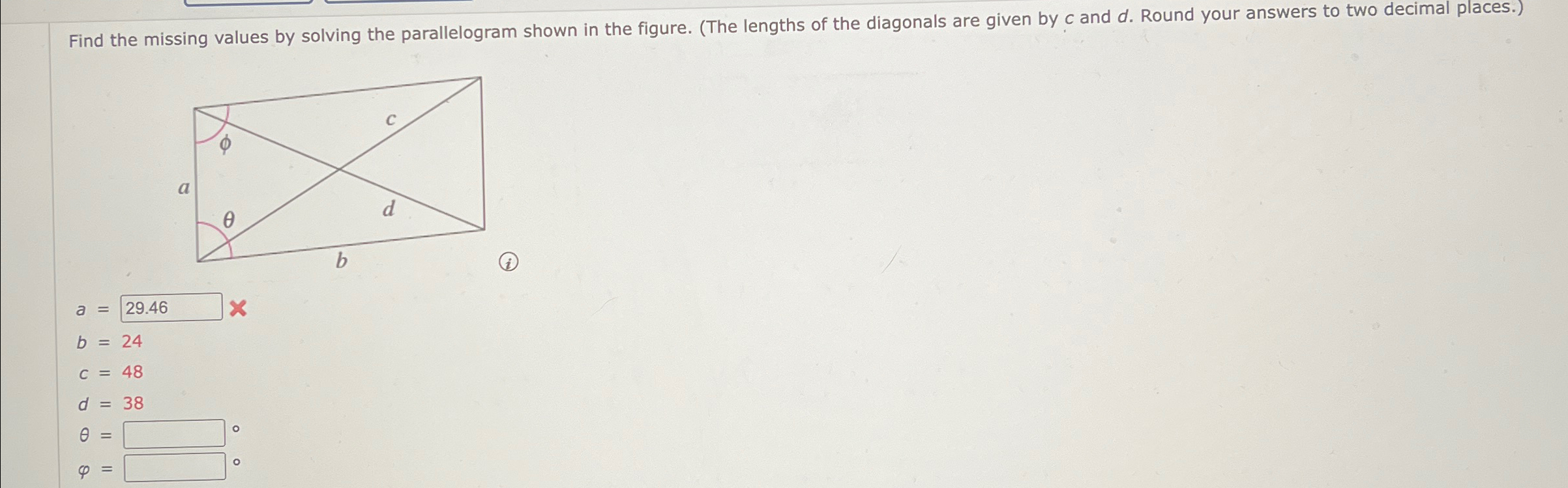 Solved Find The Missing Values By Solving The Parallelogram Chegg