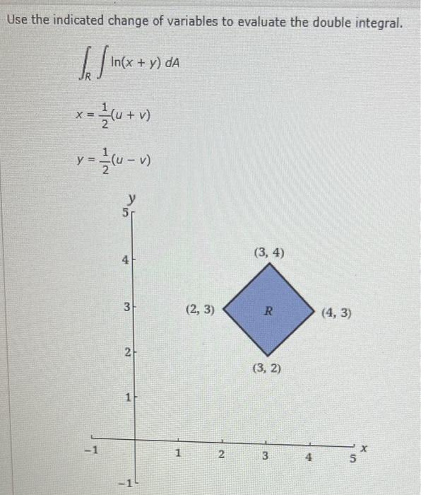 Solved Use The Indicated Change Of Variables To Evaluate The Chegg