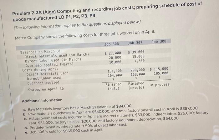 Solved Problem A Algo Computing And Recording Job Chegg