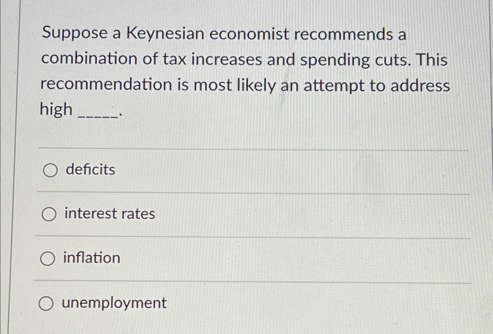 Solved Suppose A Keynesian Economist Recommends A Chegg