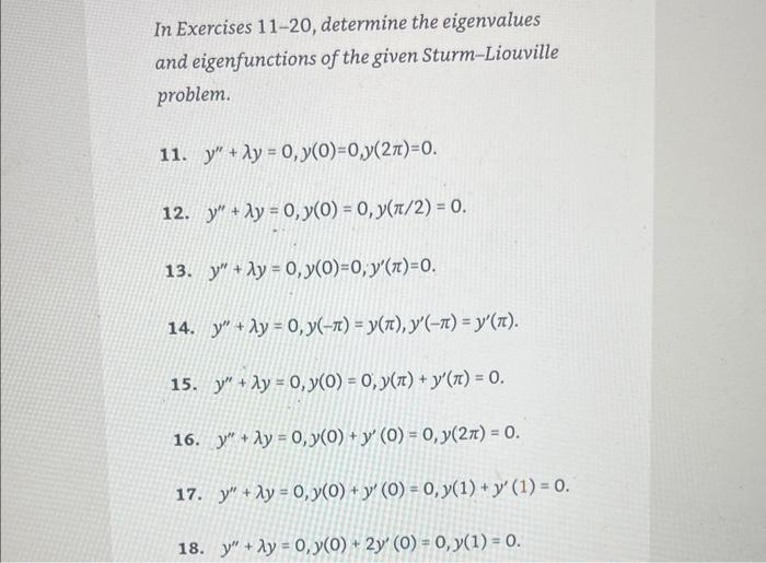 Solved In Exercises Determine The Eigenvalues And Chegg