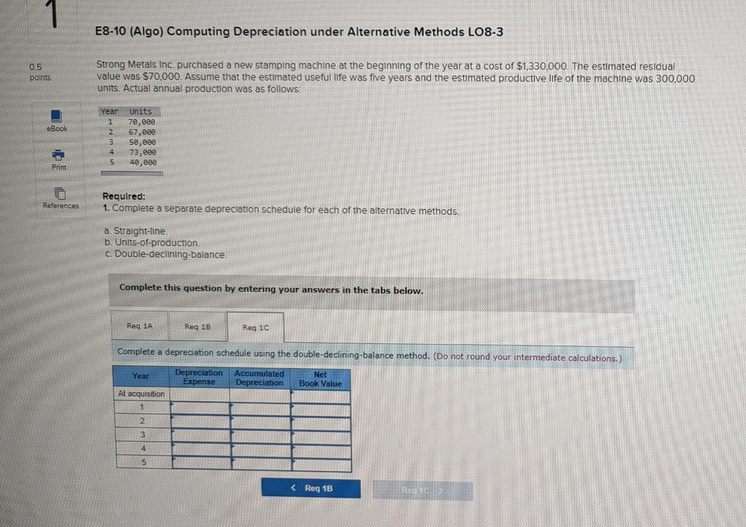 Solved E Algo Computing Depreciation Under Alternative Chegg