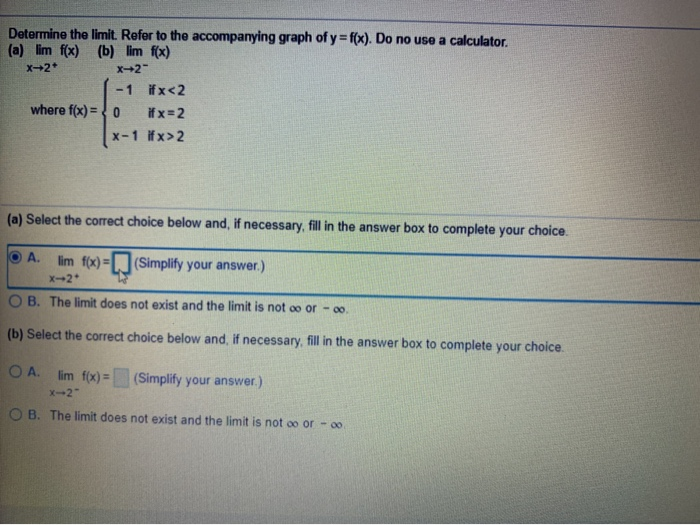 Solved Determine The Limit Refer To The Accompanying Graph Chegg